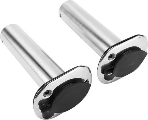 YaeMarine 2Pcs Stainless Steel 15 Degree 30 Degree 90 Degree Rod Holders with Rubber Cap, Liner, Gasket in Saudi Arabia