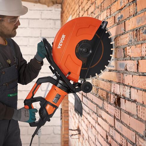 VEVOR Electric Concrete Saw, 16 in, 3200 W Motor Circular Saw Cutter | Max. 6 in Adjustable Cutting Depth, Wet Disk Cutter, Includes Water Line, Pump and Blade, For Stone, Brick in Saudi Arabia