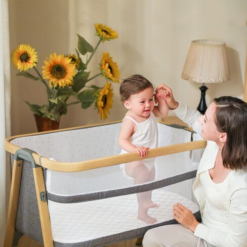 AMKE Bassinet Fitted Waterproof Sheet - 100% Cotton Nursery Bedding, Rectangle and Oval Baby Bassinet Fitted Waterproof Sheets - Fits AMKE Sleeper Crib Mattress in Kuwait