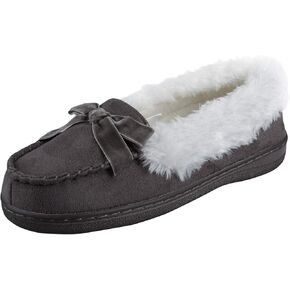 Jessica Simpson Girl's Microsuede Moccasin Indoor Outdoor Slipper Shoe