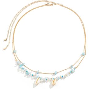 Bohe الخرز البطن الخصر سلسلة الصيف بيكيني للشاطئ سلسلة صدف مطرز الخصر سلسلة الجسم اكسسوارات للنساء (Color4) in Kuwait