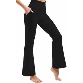 Ipletix Flared Leggings, High Waisted Flare Leggings for Women with Pocket Black Flare Leggings Yoga Pants Bootcut Leggings