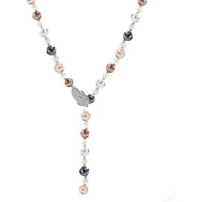 Y-Shaped Necklace Bohemian Crystal Pearl Flower Leaf Dangle Long Necklace Fashion Elegant Tassel Sweater Chain Women Girl Jewelry