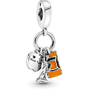 Symbols of New York City Dangle Charm 925 Sterling Silver Pendant,Girl Jewelry Beads Gifts for Women Bracelet&Necklace in Kuwait