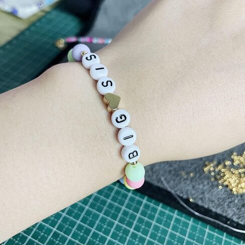 Fuqimanman2020 Pastel 8mm Beads Big Sis Bracelet For Girls Women Big Sister Announcement Bracelet Best Christmas, Halloween, New Year's Gift For Girls Women in Saudi Arabia
