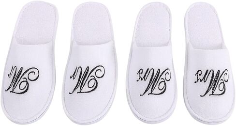 Romance Helpers Couple Slipper Gift Set | Set of 2 White Matching Spa Hotel Bath Slippers for Couples in Saudi Arabia