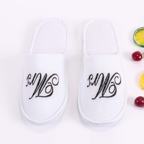 Romance Helpers Couple Slipper Gift Set | Set of 2 White Matching Spa Hotel Bath Slippers for Couples in Saudi Arabia