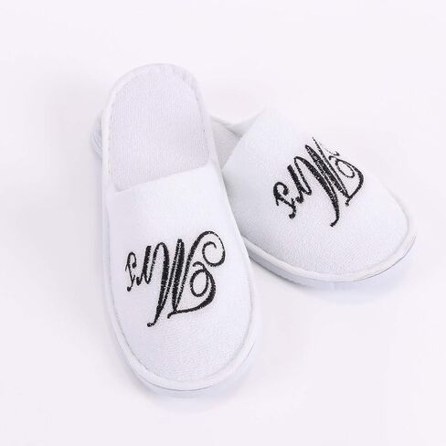 Romance Helpers Couple Slipper Gift Set | Set of 2 White Matching Spa Hotel Bath Slippers for Couples in Saudi Arabia