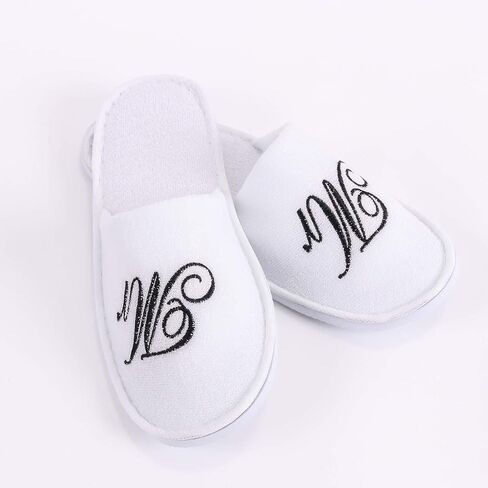 Romance Helpers Couple Slipper Gift Set | Set of 2 White Matching Spa Hotel Bath Slippers for Couples in Saudi Arabia