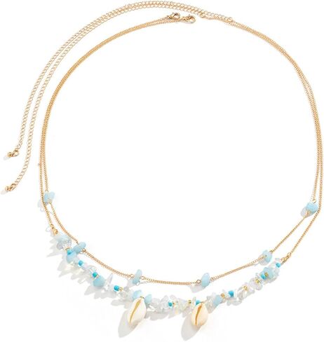 Bohe الخرز البطن الخصر سلسلة الصيف بيكيني للشاطئ سلسلة صدف مطرز الخصر سلسلة الجسم اكسسوارات للنساء (Color4) in Kuwait