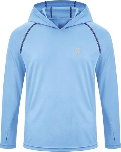 VEOBIKE Youth UPF50+ Sun Shirts Rashguard Quick Dry Long Sleeve Hoodies T-shirts for Workout Thumbholes in Kuwait