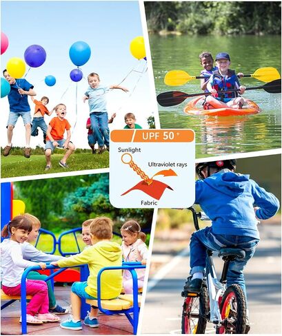 VEOBIKE Youth UPF50+ Sun Shirts Rashguard Quick Dry Long Sleeve Hoodies T-shirts for Workout Thumbholes in Kuwait