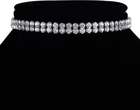 Zealmer 18K Gold Plated 1-6 Rows Rhinestone Choker Necklace & Bracelets Set Bridal Jewelry in Kuwait