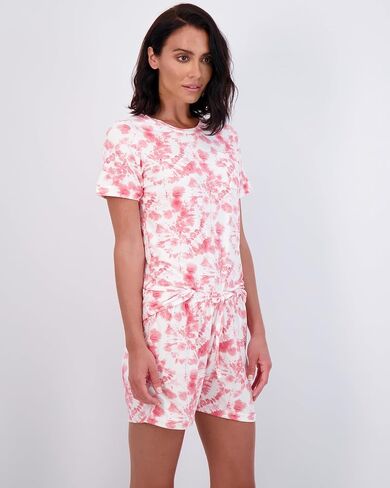 Real Essentials 4 Piece: Women’s Short Sleeve Top with Shorts Pajama Set – Ultra-Soft Lounge & Sleepwear (Available In Plus) in Saudi Arabia