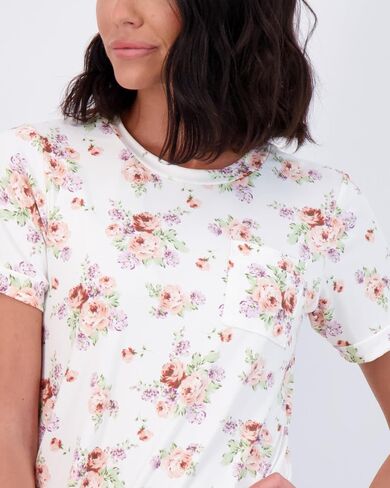 Real Essentials 4 Piece: Women’s Short Sleeve Top with Shorts Pajama Set – Ultra-Soft Lounge & Sleepwear (Available In Plus) in Saudi Arabia