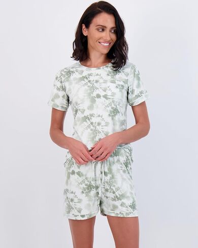 Real Essentials 4 Piece: Women’s Short Sleeve Top with Shorts Pajama Set – Ultra-Soft Lounge & Sleepwear (Available In Plus) in Saudi Arabia