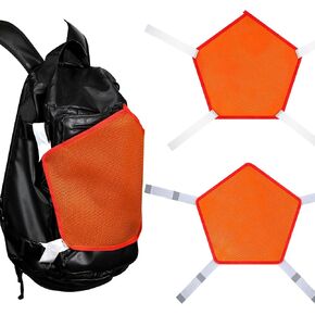 2 Pieces Blaze Orange Safety Panel Large Pentagonal Orange Panel Hunting Mesh Blaze Orange Pack Attachment with Reflective Strip on Tent Backpack for Field Trip Hiking Camping Biking Outdoor Traveling in Saudi Arabia
