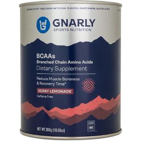 Gnarly Nutrition, BCAA Pre and Mid Workout Supplement to Reduce Muscle Soreness, Caffeinated, Berry Lemonade, 30 Servings in Kuwait