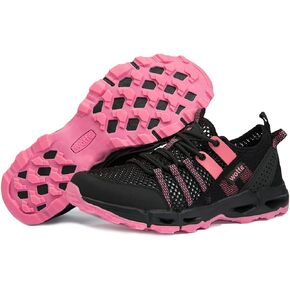Auzons Womens Water Hiking Shoes Light Travel Quick Dry Mesh Outdoor Non-Slip Sneakers Aqua Shoes