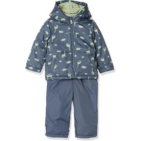 Simple Joys by Carter's Unisex Kids' Water-Resistant Snowsuit Set-Hooded Winter Jacket, Metallic Slate Grey, 8 in Saudi Arabia