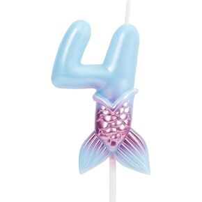 Birthday Candles Numbers 1 Candle, Mermaid Birthday Decorations, Happy 1st Birthday Candles for Cake, Blue Purple Birthday Cake Candle Mermaid Cake Toppers Birthday Party Supplies in Kuwait