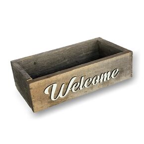 Rustic Wood Display Box | Handmade in USA!, Table displays for weddings, parties, events. Counter display for coffee, mail, wine. (Brown Letters, Blessed)