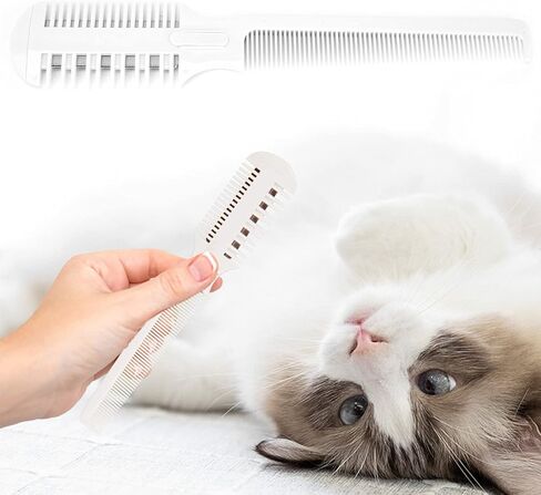 Shanrya Pet Hair Trimmer Comb, Pet Hair Cutting Comb, Pet Split End Trimmer, Pet Hair Cutting Tools, Grooming Razor Thinning Dog Cat Floating Hair Remover with 5 Blades in Saudi Arabia