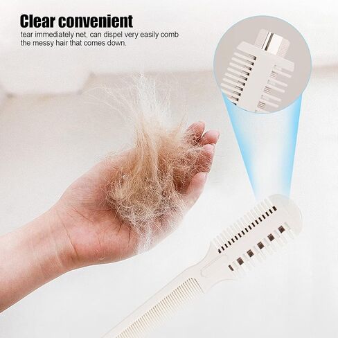Shanrya Pet Hair Trimmer Comb, Pet Hair Cutting Comb, Pet Split End Trimmer, Pet Hair Cutting Tools, Grooming Razor Thinning Dog Cat Floating Hair Remover with 5 Blades in Saudi Arabia