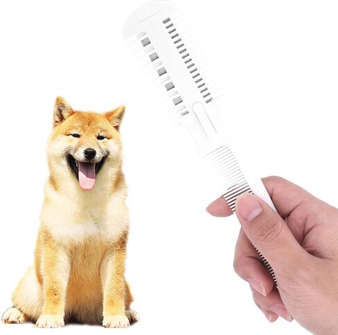 Shanrya Pet Hair Trimmer Comb, Pet Hair Cutting Comb, Pet Split End Trimmer, Pet Hair Cutting Tools, Grooming Razor Thinning Dog Cat Floating Hair Remover with 5 Blades in Saudi Arabia