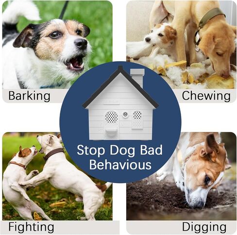 أجهزة منع نباح الكلاب من جريتين، جهاز مضاد للنباح للكلاب مع 4 أوضاع قابلة للتعديل، التحكم في النباح بطول 50 قدم، أجهزة التحكم في نباح الكلاب في الداخل والخارج، صندوق لحاء مقاوم للماء آمن للكلاب والبشر in Kuwait