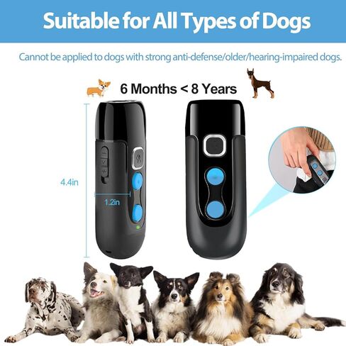HGFLMR Ultrasonic Barking Control Devices, Bark Control Devices, 3 in 1 Rechargeable Dog Behavior Training Control Device, Stops Bad Behavior of Bad Behavior Dog Bark Training Devices in Kuwait