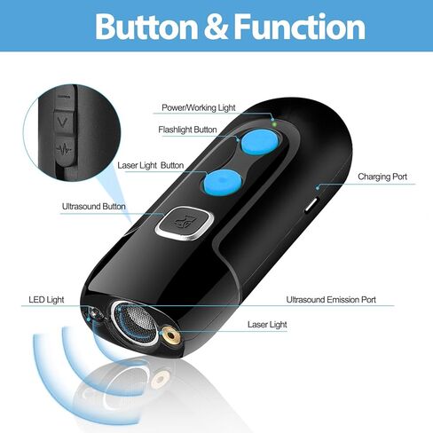 HGFLMR Ultrasonic Barking Control Devices, Bark Control Devices, 3 in 1 Rechargeable Dog Behavior Training Control Device, Stops Bad Behavior of Bad Behavior Dog Bark Training Devices in Kuwait