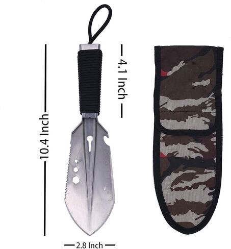BushWalk Camping Trowel,Hiking,Backpacking Ultralight Portable Shovel,Multitool with Carrying Pouch for Outdoor,Gardening,Survival,Digging in Kuwait