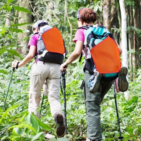 2 Pieces Blaze Orange Safety Panel Large Pentagonal Orange Panel Hunting Mesh Blaze Orange Pack Attachment with Reflective Strip on Tent Backpack for Field Trip Hiking Camping Biking Outdoor Traveling in Saudi Arabia