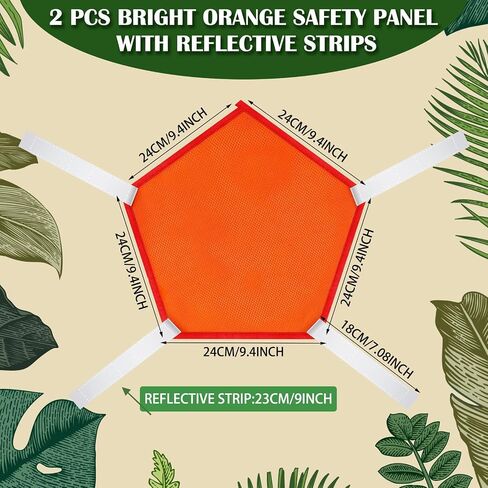 2 Pieces Blaze Orange Safety Panel Large Pentagonal Orange Panel Hunting Mesh Blaze Orange Pack Attachment with Reflective Strip on Tent Backpack for Field Trip Hiking Camping Biking Outdoor Traveling in Saudi Arabia