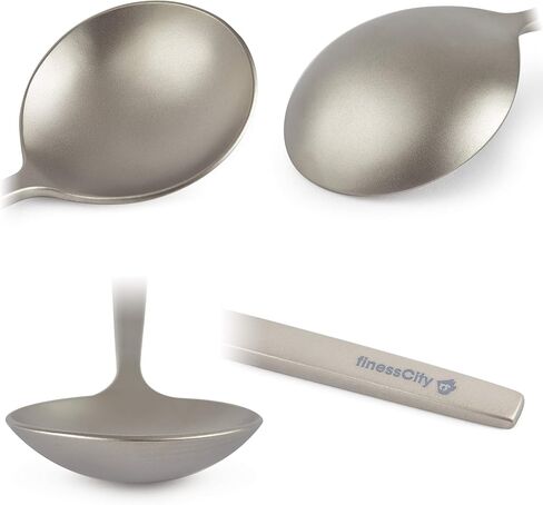 Titanium Long Handled Spoon with a Biggest Bowl, 8.7 inch/ 221mm Round Titanium Spoon comes with a Perfect Soup size bowl to make it a Great outdoor Companion | Camping Spoon with Waterproof Case in Kuwait
