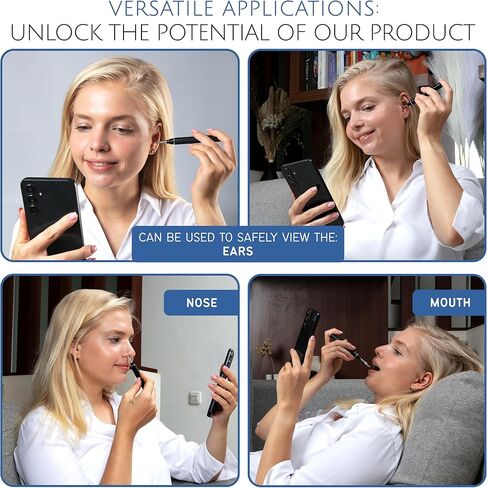 مجموعة إزالة شمع الأذن من فينياس جراي، منظف الأذن مع كاميرا بدقة 1080 بكسل، منظار الأذن مع ضوء LED، 6 ملاعق أذن و6 أدوات تقليدية، كاميرا لاسلكية لأجهزة iPhone وiPad وAndroid in Kuwait