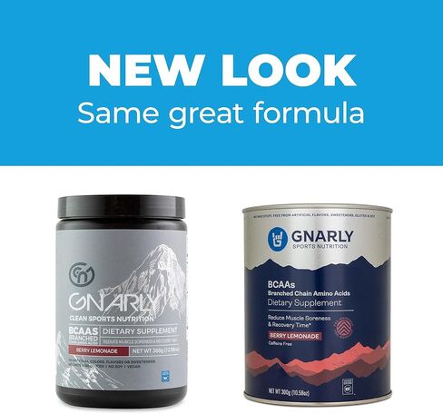 Gnarly Nutrition, BCAA Pre and Mid Workout Supplement to Reduce Muscle Soreness, Caffeinated, Berry Lemonade, 30 Servings in Kuwait