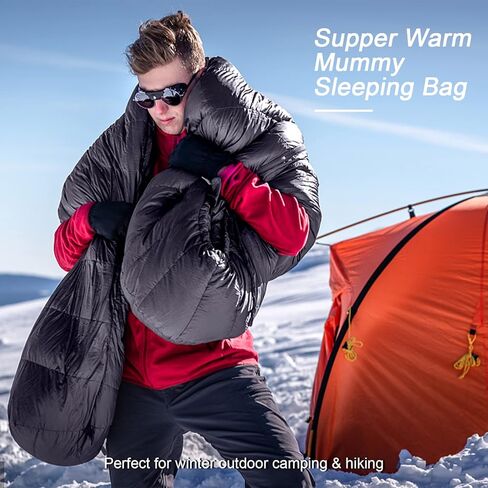 QEZER 0 Degree Sleeping Bag for Adults 660 Fill Power Down Sleeping Bag for Cold Weather -20°F / -8°F / 0°F / 10°F Large Lightweight Sleeping Bag in Saudi Arabia
