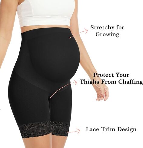 ملابس داخلية للحوامل من الدانتيل "Baby Bump" للفستان، ملابس داخلية للحمل في منتصف الفخذ لالتقاط الصور لحفلة استقبال المولود الجديد in Kuwait