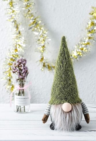 Funoasis عيد الميلاد جنوم الهدايا عطلة الديكور عيد ميلاد هدية اليدوية Tomte أفخم دمية، المنزل الحلي منضدية سانتا التماثيل 14 بوصة (الأخضر) in Kuwait