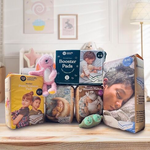 Naturally Nature Potty Training Pads for Toddlers, Size 2T-5T, 22-35lbs, Toddler Diaper Pads, One-Size, Perfect for Light Accidents, and Overnight Leak Protection (32 ct.), Unisex in Kuwait