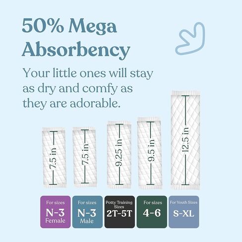 Naturally Nature Potty Training Pads for Toddlers, Size 2T-5T, 22-35lbs, Toddler Diaper Pads, One-Size, Perfect for Light Accidents, and Overnight Leak Protection (32 ct.), Unisex in Kuwait