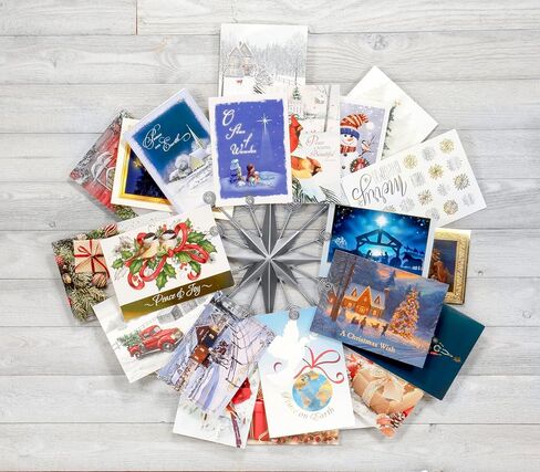 Red Co. 15" Decorative Metal Northern Star Wall Display Christmas Card & Photo Holder Rack – Silver in Saudi Arabia