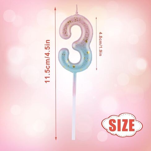 Gradient Birthday Number Letter Candle, Pink Blue Gradient Birthday Candles for Cake Numeral Letter Birthday Candles Decoration for Birthday Parties Wedding Anniversary (5) in Kuwait