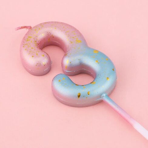 Gradient Birthday Number Letter Candle, Pink Blue Gradient Birthday Candles for Cake Numeral Letter Birthday Candles Decoration for Birthday Parties Wedding Anniversary (5) in Kuwait