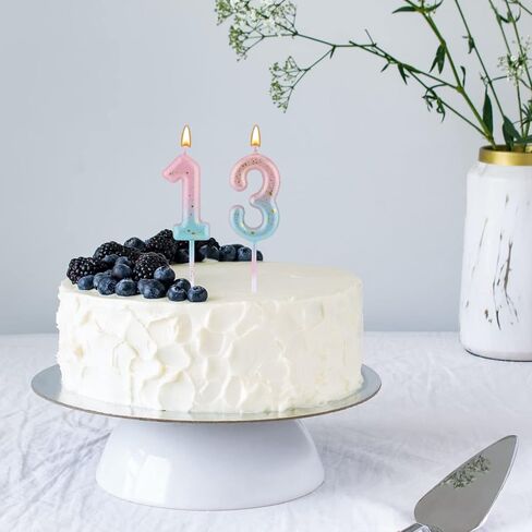 Gradient Birthday Number Letter Candle, Pink Blue Gradient Birthday Candles for Cake Numeral Letter Birthday Candles Decoration for Birthday Parties Wedding Anniversary (5) in Kuwait