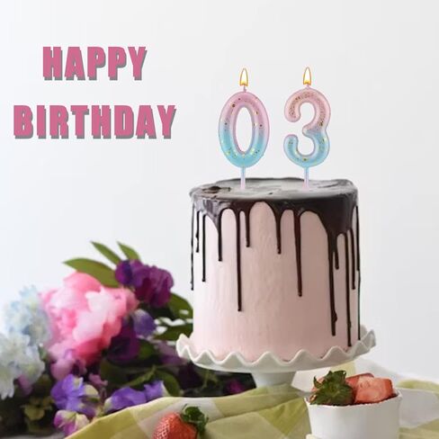 Gradient Birthday Number Letter Candle, Pink Blue Gradient Birthday Candles for Cake Numeral Letter Birthday Candles Decoration for Birthday Parties Wedding Anniversary (5) in Kuwait