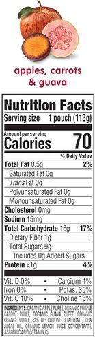 Happy Baby Organics دعم الدماغ يمزج الموز وفاكهة العاطفة والسبانخ والشوفان مع ثنائي هيدروكسي الأسيتون والكولين، كيس 4 أونصة (عبوة من 16 قطعة) in Kuwait