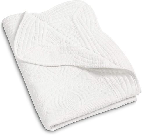 MONOBLANKS Baby Quilt,White | Embossed Scalloped,Lightweight,Throw Baby Blanket,Four Seasons in Saudi Arabia
